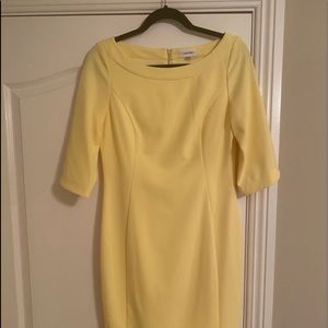 Beautiful yellow stretch Calvin Klein dress.